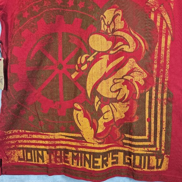 NWT Disney Mens XL Classic Fit Red Grumpys Miners Guild Polo Shirt Attitude Dad - Picture 8 of 12